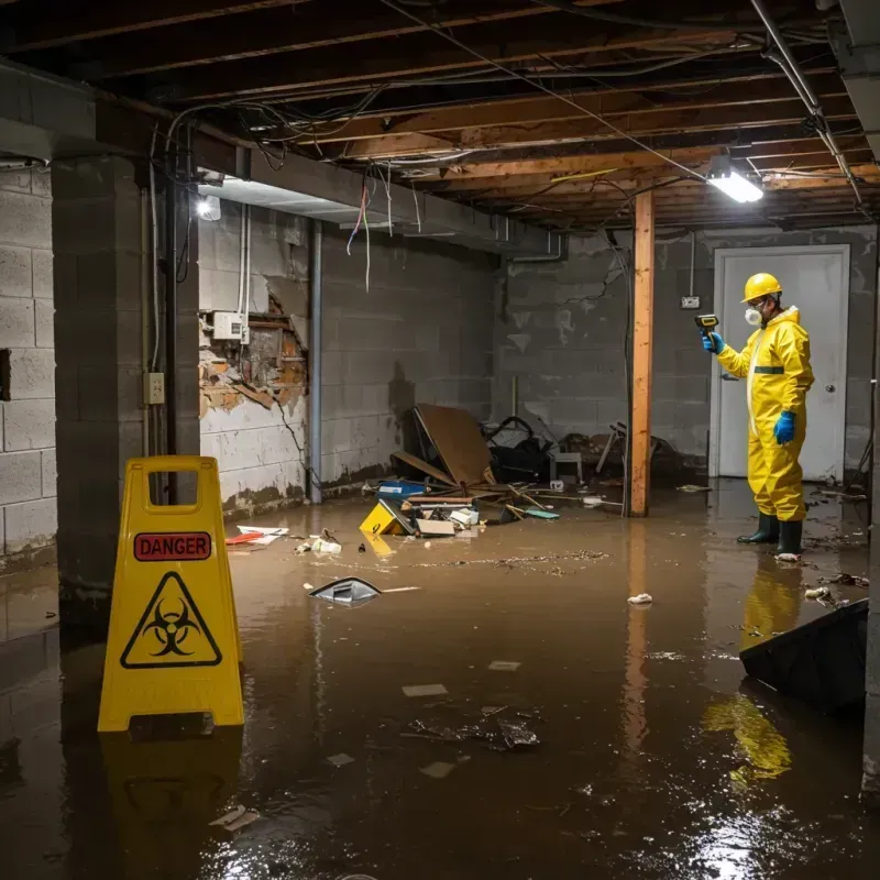 Flooded Basement Electrical Hazard in Great Bend, KS Property