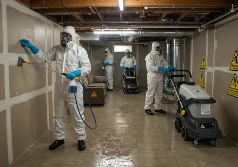 Basement Moisture Removal and Structural Drying process in Great Bend, KS